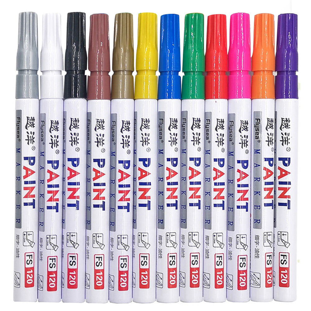 FLYSEA FS120 12Pcs Paint Pens Paint Markers Quick Dry for Drawing, Sketching FLYSEA FS120 12Pcs Paint Pens Paint Markers Quick Dry for Drawing, Sketching